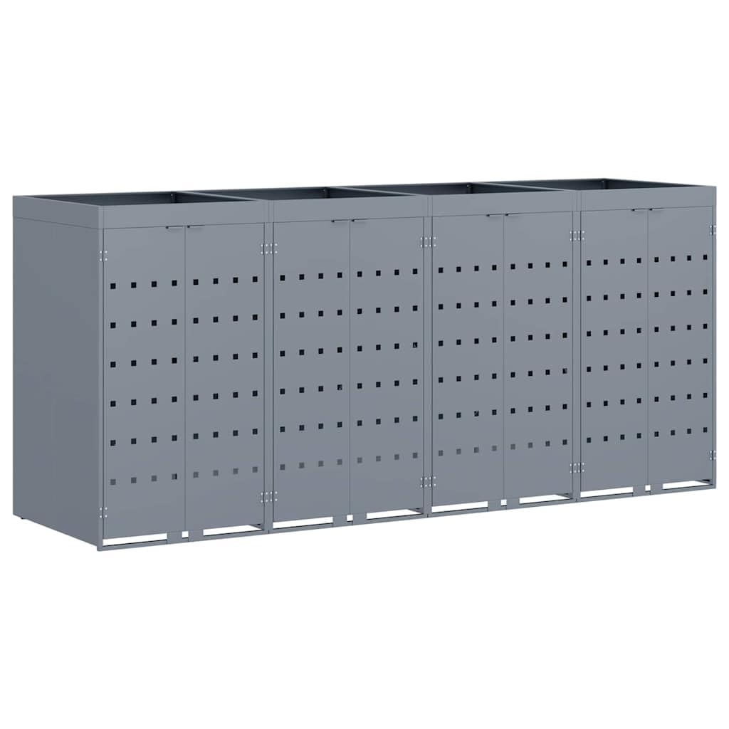 Genérico Almacenamiento de Cubos Wheelie para 4 Cubos Gris Claro,Casa y jardín,Productos del hogar,Accesorios para contenedores de residuos,Soportes para contenedores de residuos-3394750