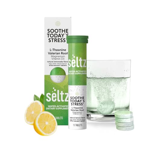 Seltz Stress Support Drink Tablets Effervescent L-Theanine with Magnesium