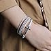 HAHAHE® Women's Boho Leather Wrap Bracelets Trendy Layered Bracelets with Magnetic Clasp Strackable Bohemian Jewelry Fashion Gifts (BLESSED-Silver)