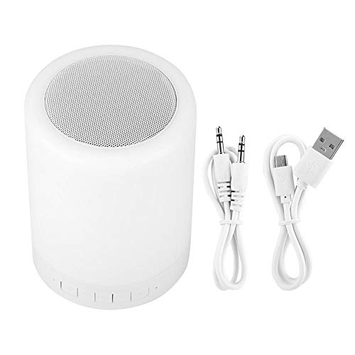 Preisvergleich Produktbild Lampenlautsprecher Drahtloser tragbarer Bluetooth-Lautsprecher Nachttischlampe mit Bluetooth-Lautsprecherunterstützung 3.5MM Audiokabel 2 in 1 Design einstellbar Sieben Farben + Drei Gänge warmes Lich