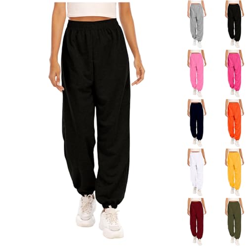 Sweatpants for Women Baggy High Waisted Joggers Sweatpants Plus Size Casual Sweat Pants Comfy Cotton Workout Pants