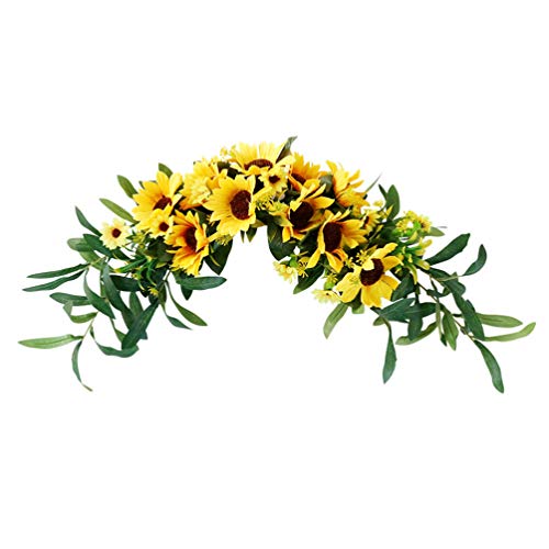 BESPORTBLE Sunflower Swag Decorative Plant Delicate Garland Wreath Wedding Door Swag for Room Wedding