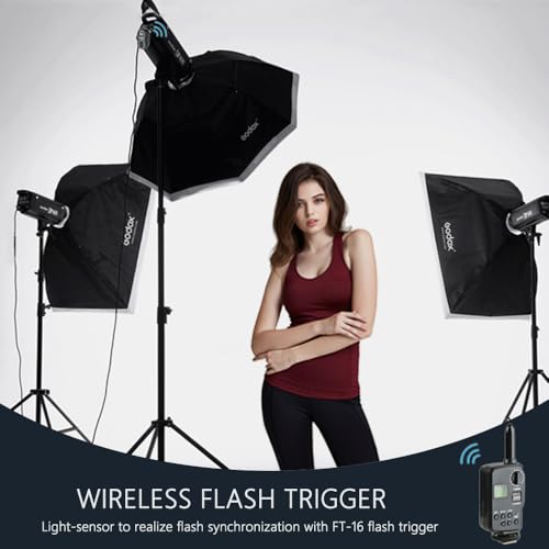 Ficha técnica Godox 750W Estudio Profesional Strobe Flash Kit de Luz para Fotografía 3 Pack 250W Estroboscópico con Disparador Estroboscópico Softbox Soportes de Luz Brazo de la Pluma - Fernando Cortés