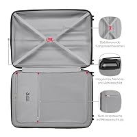 WENGER Prymo Large Hartschalenkoffer mit 4 Rollen, Trolley, Groß, 93 (107) l, Sicherheitsschloss, Damen/Herren, Reisen Urlaub, Silber, 654117 – Ansicht 5