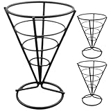 ABOOFAN 3 Piezas Soporte para Papas Fritas Acero Inoxidable Cesta Hueca para Aperitivos para Restaurantes Bares y Eventos Diseño Ventilado y Resistente