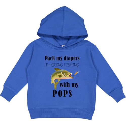 inktastic Pack My Diapers I Am Going Fishing with Pops Toddler Hoodie 5-6 Royal 425b8
