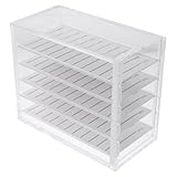 ノーブランド品 透明アクリル製5層つけまつげ収納ボックス 携帯用まつげケース 保護設計傷防止 旅行や日常使い向けメイクアクセサリーケース