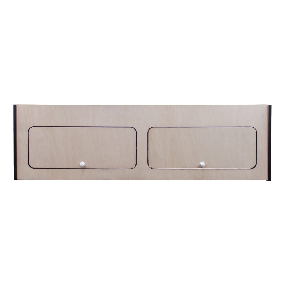 Armario Almacenaje Madera Autocaravana con Acabado Negro 80x25x25cm Gabinete Almacenamiento Kit Mueble Camper 2 Puertas con Divisor Central Bisagras Cierre Suave Manijas con Botón+​Kit Fijación GRATIS