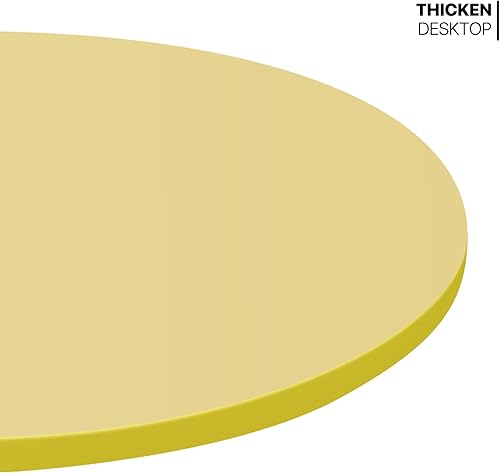 Miniatura 6 de MoNiBloom Mesa redonda de bar de cóctel, 31.5 pulgadas, altura ajustable, pub bistró para comedor, cocina casera, patio, color amarillo