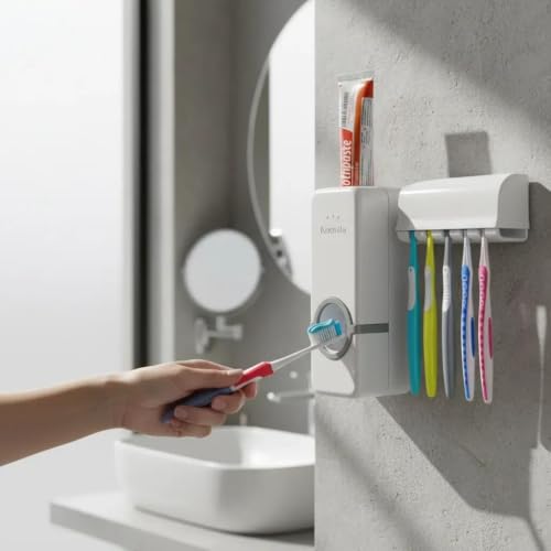 DISPENSER PARA PASTA DE DENTE COM SUPORTE