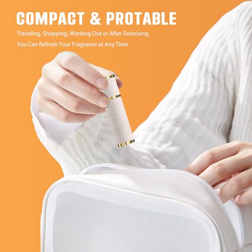 5ml Travel Perfume Atomizer Refillable, Mini Portable Genuine Leather Cologne Sprayer, Pocket Size Empty Fragrance Spray Bottle - Gift for Women Men (White)4
