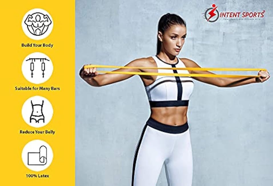 INTENT SPORTS Pull Up Assist Bands ¨C Assistance and Resistance Bands for Pull-Up, Fitness, Body Stretching, Mobility Work, Weightlifting, Heavy Duty - Single/Set ¨C Exercise Videos - eBook!