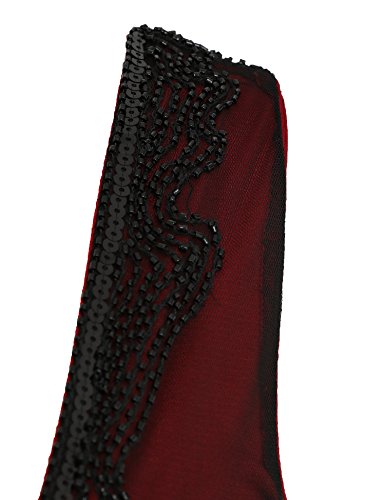 Image of Women's 1920s Gatsby Dress V Neck Sequin Bead Fringed Cocktail Hem Flapper Dress