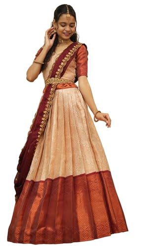 Image of Fabcartz South Indian Half and Half Saree For Women