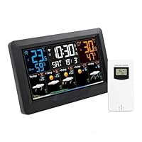 SMTYXS Tuya WiFi Smart Weather Station Home Ambiente Termometro Misuratore di umidit&agrave; Sensori Orologio Digitale Calendario Previsioni Meteo