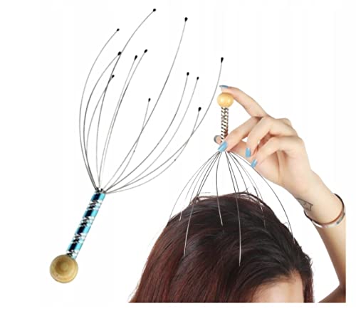 MASSAGGIATORE ANTI STRESS GRATTA TESTA CAPO MASSAGGIO CUOIO CAPELLUTO RELAX