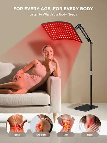 Image of INTEO Red Light Therapy for Face and Body, Infrared Red Light Therapy Lamp | 2-in-1 Detachable Red Light Panel with Stand, 660nm 850nm Near Infrared Light Therapy for Full Body Home with Elastic Strap