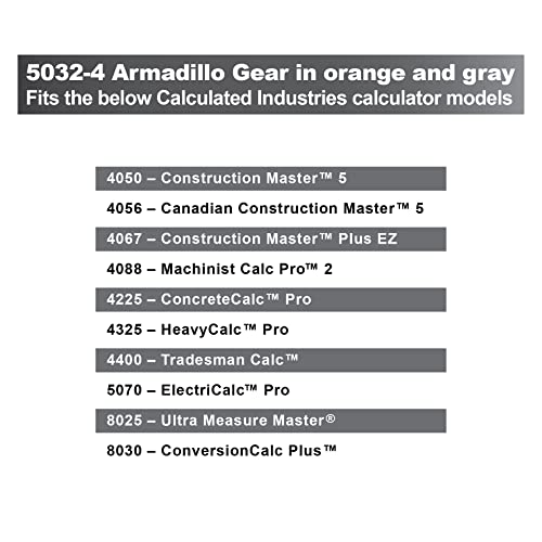 Calculated Industries 5032-4 Armadillo Gear Hard Protective Calculator Case in Orange