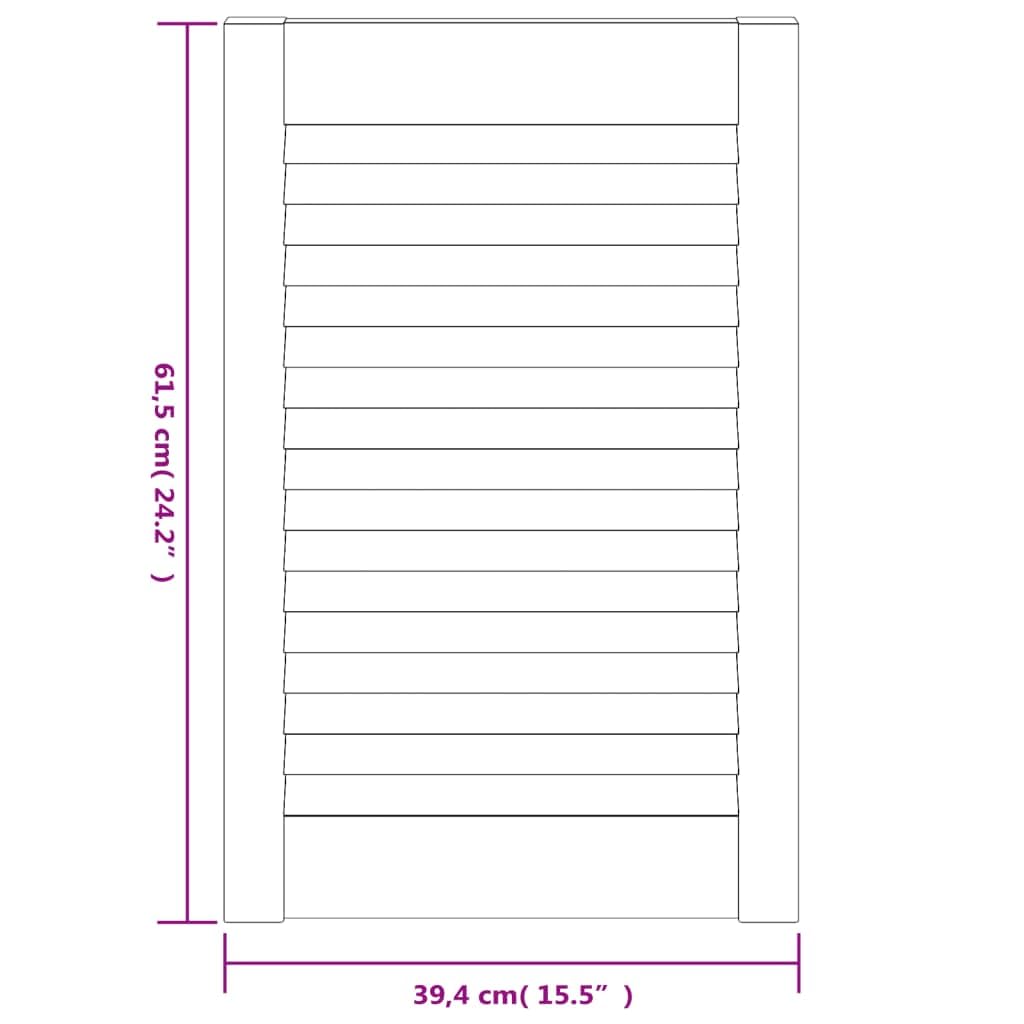 Portes d armoire à persiennes 2 pcs 61,5x39,4 cm pin massif