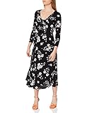 Estampado con motivo floral Springfield Vestido Midi Escote Volante, Negro, S para Mujer