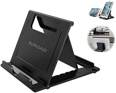 Foldable Portable and Angle Adjustable Phone Tablet Stand Holder for Desktop,Compatible with iPhone 14 13 12 11 iPad Pro Air Mini Kindle Galaxy Google PIXL (Large Size)