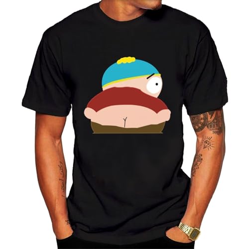GZNDBFMEP T-Shirt Tendance imprimé T-Shirt Amusant pour Homme Cartman - Noir Chaud
