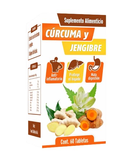 Herbal Plus, Cúrcuma y Jengibre 60 Tabletas
