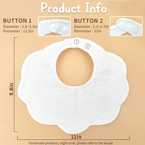 EllieHouse Baby Bibs for Girls Boys 8 Pack Muslin Drool Teeth Drooling Teething Bibs Muslin Cotton for Toddler Infant3