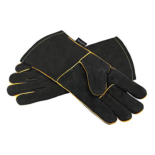 Preisvergleich Produktbild OLSON DEEPAK Lederhandschuhe, hochwertig, robust, hitzebeständig, für Schweißen, Kamin, Backofen, Holzofen, Öfen, Grillen