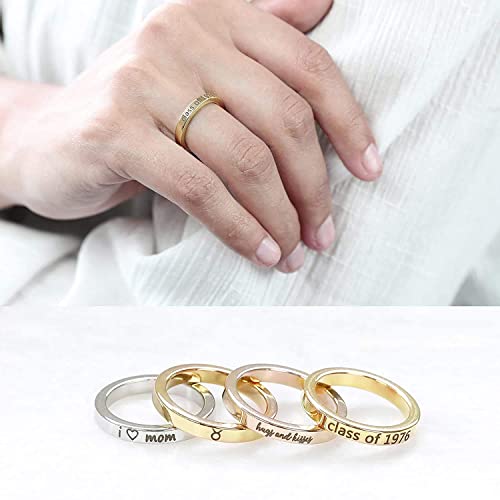 Personalized Engraved Rings For Women Mothers Day Gifts For Mom Grandma Friendship Matching Rings For Girlfriend Mignonandmignon Custom Coordinate Stacking Best Friend Memorial Love Me Mom Ring - R4 #TOP4