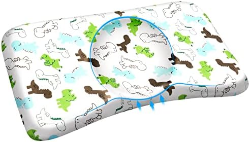 ICARE Babay Toddler Pillow Breathable Organic Cotton Bassinet Bedding Pillow (Blue&Green)