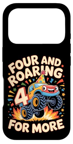 Four and Roaring for More Funny 4th Birthday�g���b�N �X�}�z�P�[�X iPhone 17 Pro �p