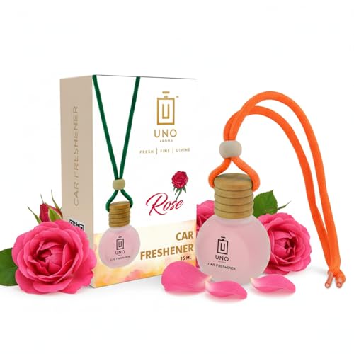 UNO AROMA Rose Car Air Freshener, 15ml, Long Lasting Hanging car ...