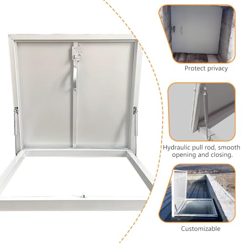 Cubierta de escotilla de techo residencial con puerta de acceso personalizable y varillas 5