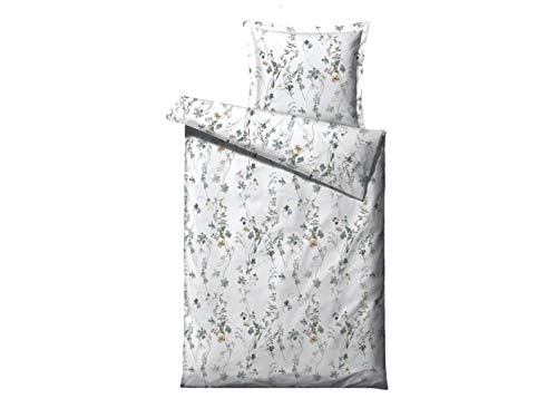 Södahl Meadow Juego de Cama, Algodón orgánico, Blanco, 80x80cm & 135x200cm Cover