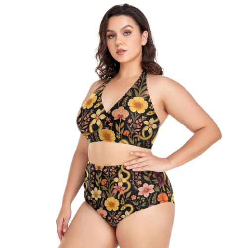Bikini halter ajustable y reductor de cintura alta para curvas 2