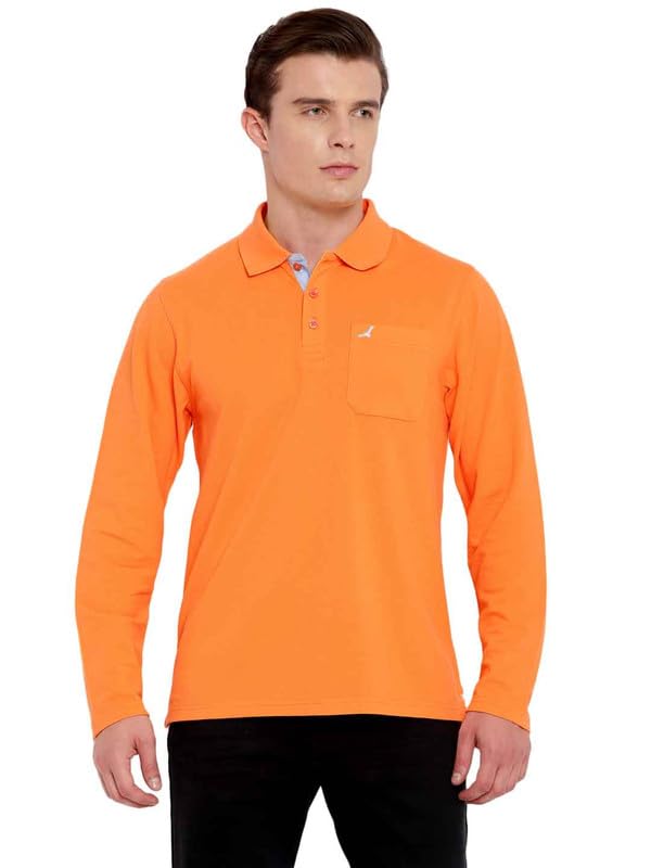 Image of AMERICAN CREW Full Sleeves Polo Collar T-Shirt with Pocket for Men