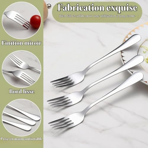 Berglander Set de 12 Fourchettes de Table 18,5cm, Fourchettes de Dîner en Acier Inoxydable, Fourchettes de Dessert et de Salade, Ustensiles de Table pour Maison, Cuisine, Restaurant, Hôtel – vue 4