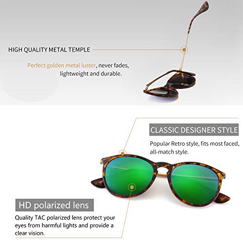 Image of SUNGAIT Vintage Round Sunglasses for Women Classic Retro Designer Style
