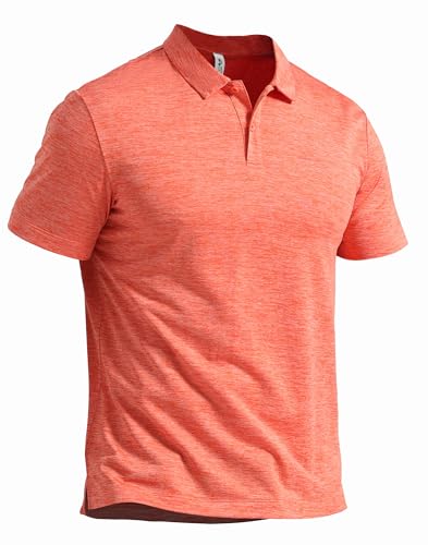 Pioneer Camp Herren Polo aus Stretch-Material - Optimale Feuchtigkeitsableitung - Bequeme Slim Fit Passform - Klassisches Design mit Knopfverschluss(Orange/M)