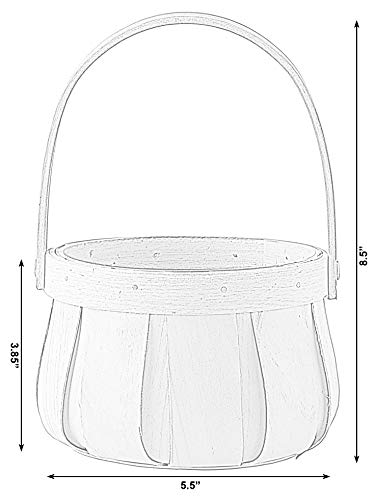 Small Round Natural Woodchip Wooden Decorative Storage Basket With Handle #TOP5