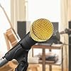 Musiin Microphone Replacement Grille compatible with SM58, SM58-LC, SM58S, BETA 58A, SV100, PGX24, SLX4 Microphone Head Cap(Gold 2 Packs) #4