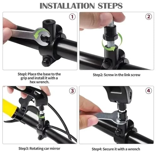 Rétroviseur vélo électrique orientable 360 grand angle réglable - 3