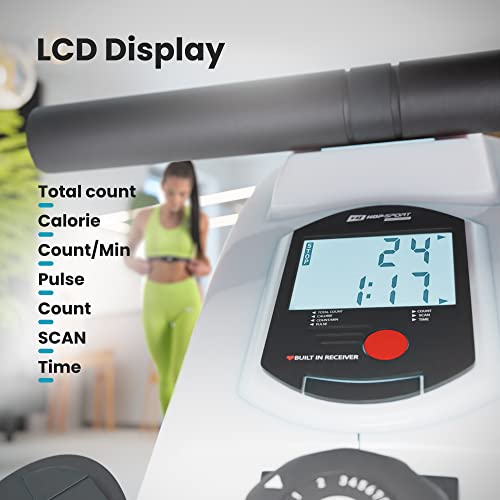 Hop-Sport Rudergerät für Zuhause klappbar HS-060R Cross - Rudermaschine mit LCD-Display & 8-stufigem, leisem… – Bild 3