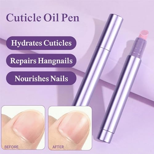 3 Stück Nagelhautschieber Ölstift für Nägel mit Keramikspitze,3 in 1 Nagelhautölstift,Cuticle Remover Pen für Trockene und Beschädigte Nägel,Feuchtigkeitspflege Nagelpflege Stift