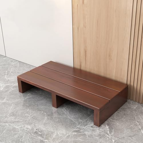 Taburete de madera con superficie antideslizante, alta capacidad de peso para uso en interiores en baño, dormitorio y puerta
