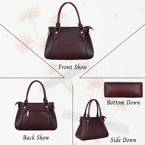 Image of DORPER MONEY Hill Full-Grain Durable Leather Top-Handle satchel Tote Handbags & Shoulder Sling Bags For Women Office Branded Stylish Latest