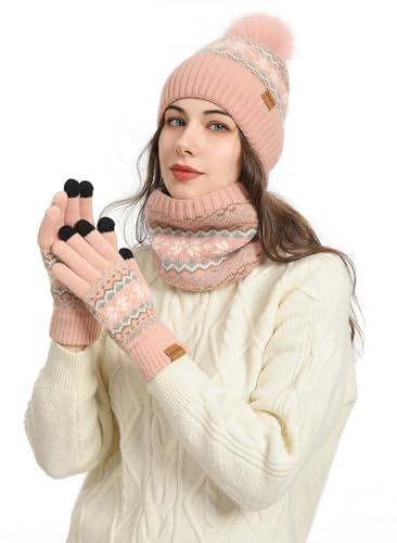 Gorro bufanda y guantes mujer para paseos y trayectos en invierno