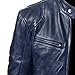 Men Faux Leather Zip Up Jacket Stand Collar Leather Motorcycle Jacket Lightweight Bomber Outwear PU Coat (4XL 码,Dark Blue)