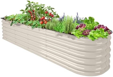 TECANA Hochbeet Aus Metall - 240x60x30cm Verzinktes Gemüsebeet Für Garten